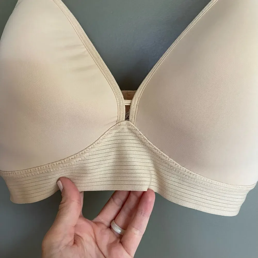 Lively All-Day Plunge Wireless Bra‎ Toasted Almond Size 38DD Nude Lightly Padded